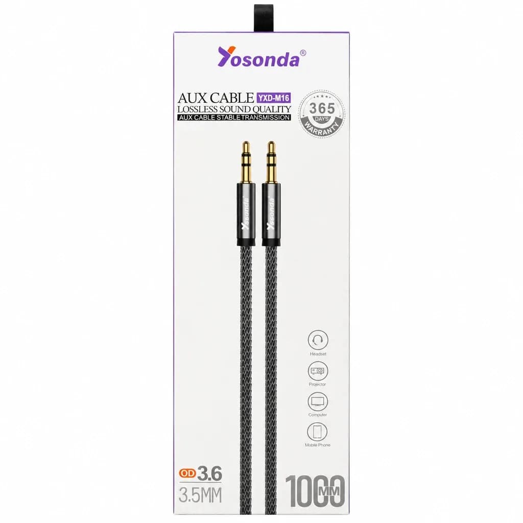 کابل انتقال صدای 3.5 میلیمتری (AUX) یوسوندا مدل YXD-M16 — تصویر ۲