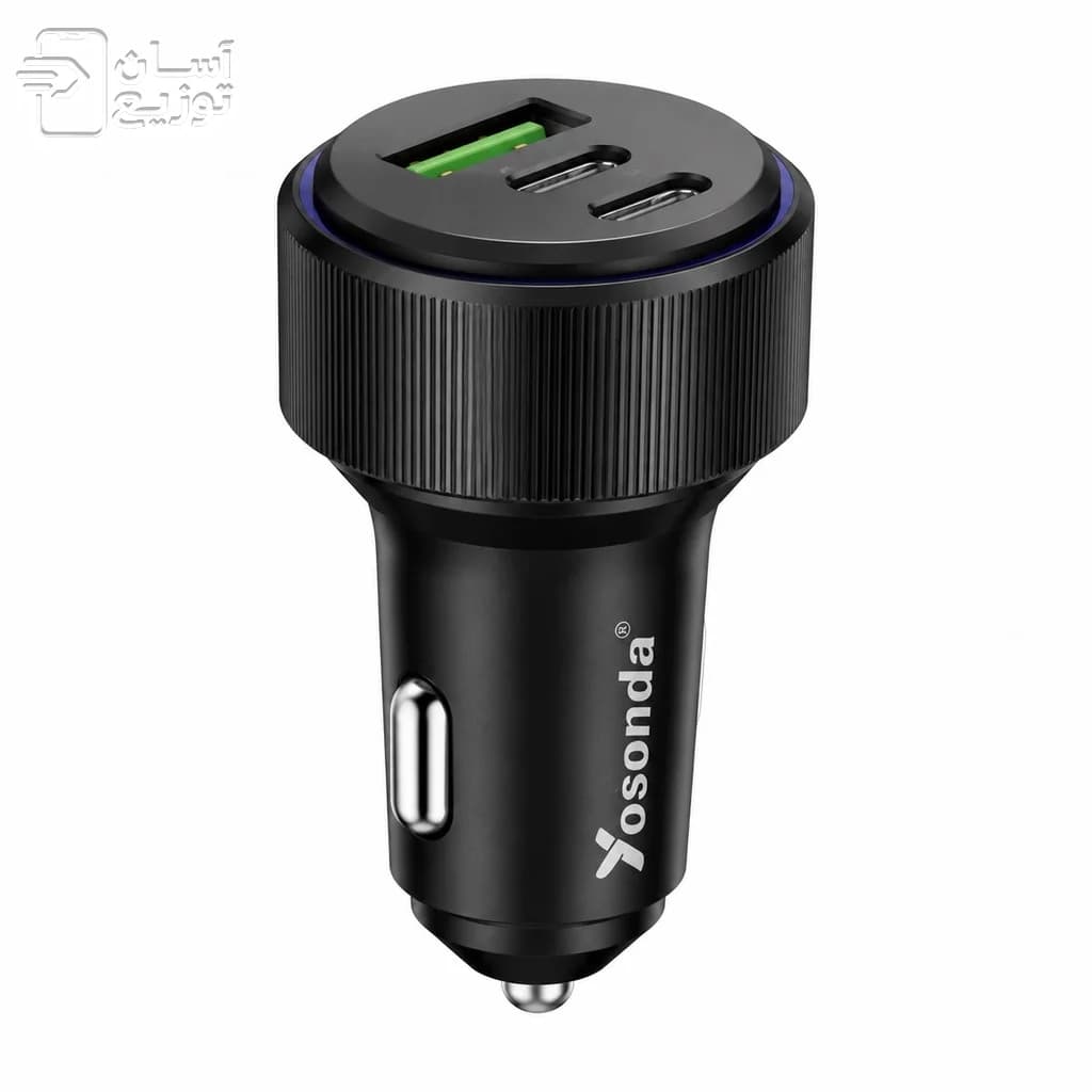 شارژر فندکی 3پورت سوپر فست شارژ یوسوندا مدل Y-C02 — تصویر ۲