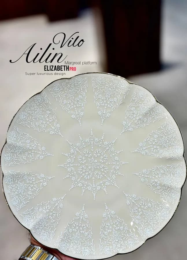 سرویس چینی الیزابت پرو طرح ویلو 6 نفره 31 پارچه توس چینی ژانوس قالب آیلین — تصویر ۲