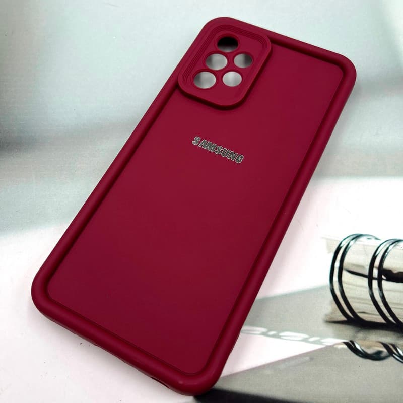 قاب گوشی Galaxy A72 سامسونگ Armor Case ضد ضربه سیلیکونی تانک سولید محافظ لنز دار برجسته زرشکی کد 851452 — تصویر ۲