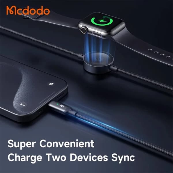 کابل شارژ دو سر تایپ سی و شارژر اپل واچ مک دودو Mcdodo CA-2580 توان ۶۰ وات طول ۱.۵ متر — تصویر ۵