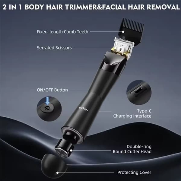 ماشین اصلاح موی سر و بدن Xiaomi ENCHEN A4 2-in-1 Electric Body Shaver — تصویر ۶