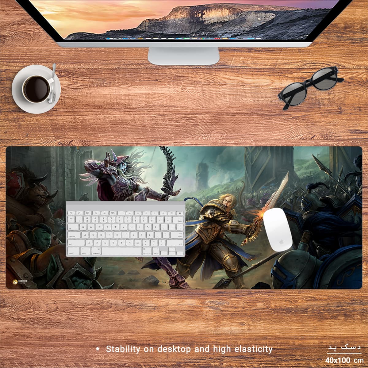 دسک پد هومرو مدل HX419 طرح بازی World of Warcraft سایز 40×100 سانتیمتر — تصویر ۳