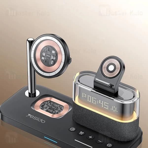 استند و شارژر وایرلس چند کاره مگ سیف یسیدو Yesido DS37 با قابلیت شارژ اپل واچ — تصویر ۳