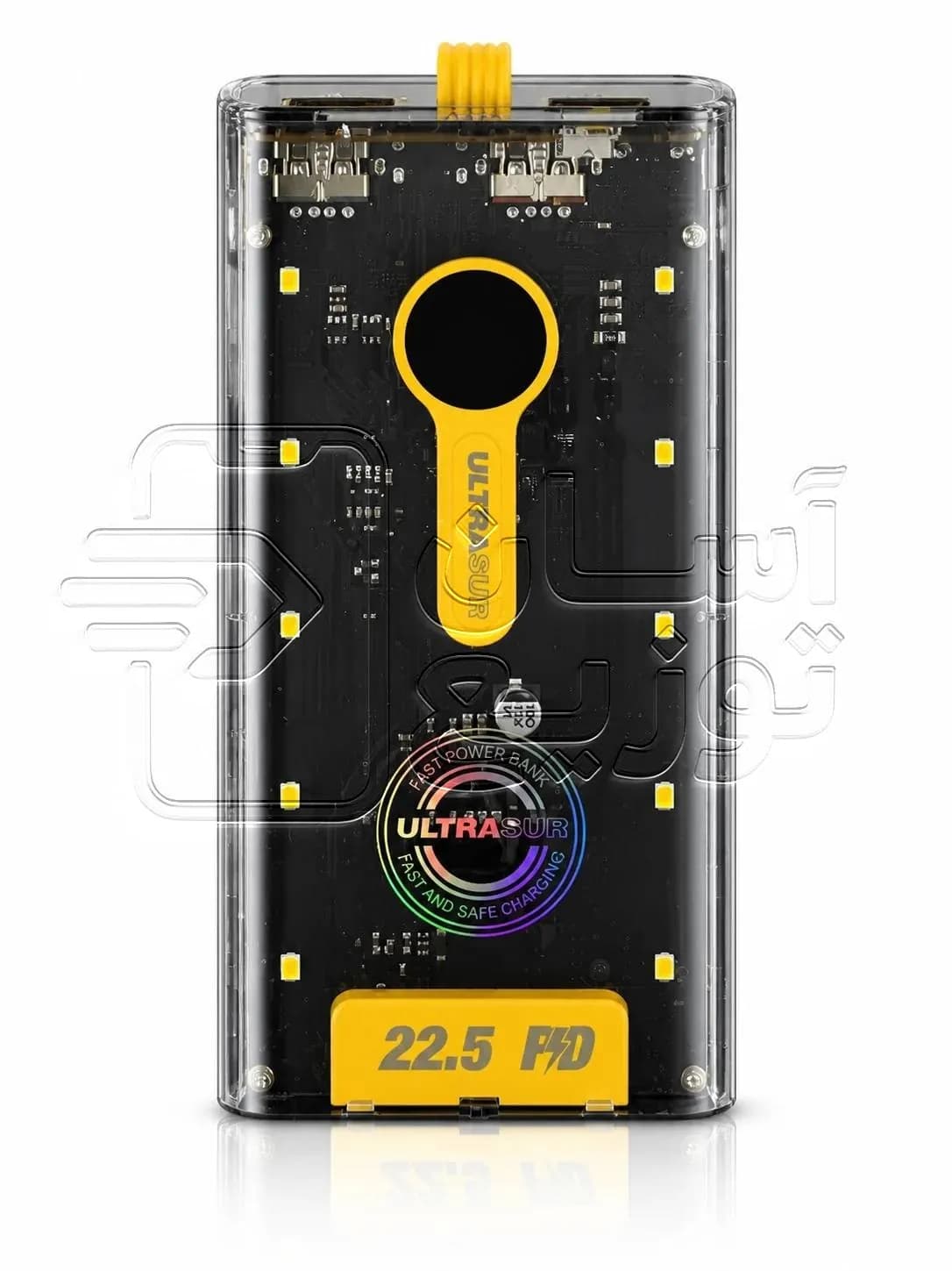 پاوربانک 30000 میلی آمپر اولتراسور Ultrasur مدل P11+ خروجی 22.5 وات سوپر فست شارژ دارای چراغ اضطراری 4 حالته + 4 کابل سرخود با گارانتی 1 ساله آسان توزیع — تصویر ۴