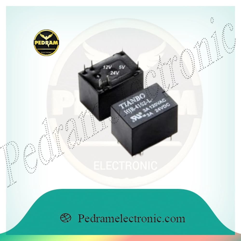 رله ۱۲ ولت ۶ پین کوچک مدل JRC‑4102L – رله مخصوص دیش گردان 12VDC