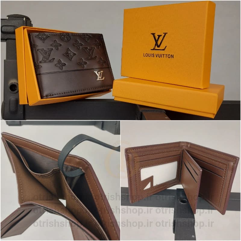 کیف پول چرمی جیبی برند ال وی (چرم صنعتی فلوتر، ۶ جای کارت، ابعاد 11×2×8.5) — تصویر ۳