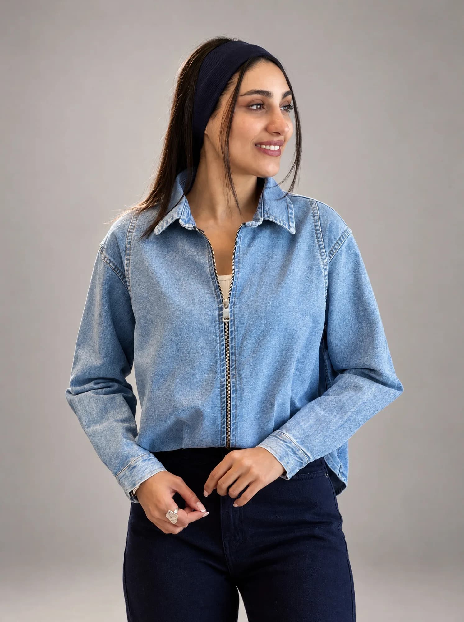 شومیز جین تاپ دار 6578