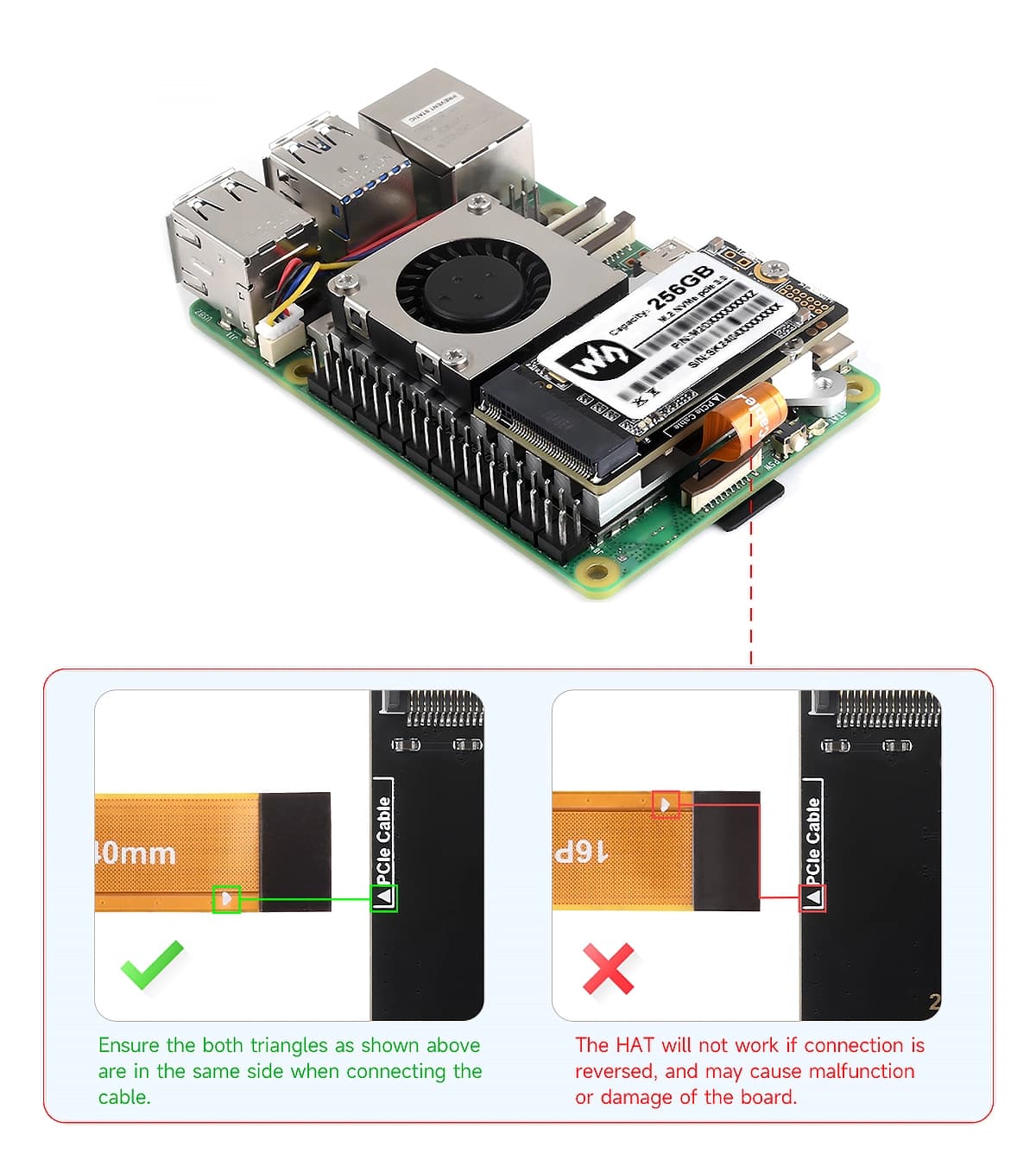 برد آداپتور ویوشیر | WAVESHARE مدل PCIe TO M.2 Board (E) مناسب برای رزبری — تصویر ۶