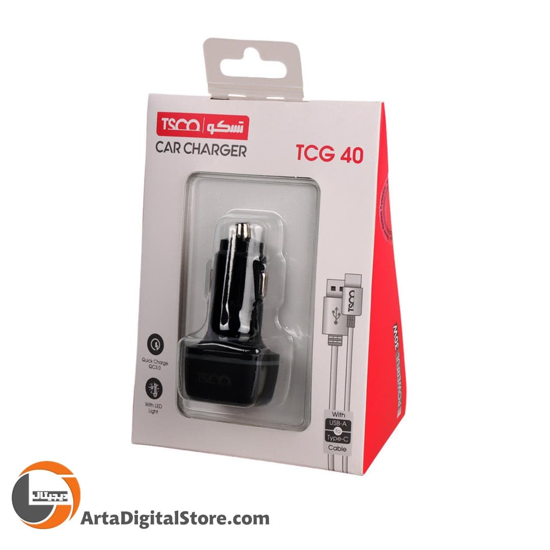 شارژر فندکی تسکو TSCO TCG40 18W Car Fast Charger White — تصویر ۵