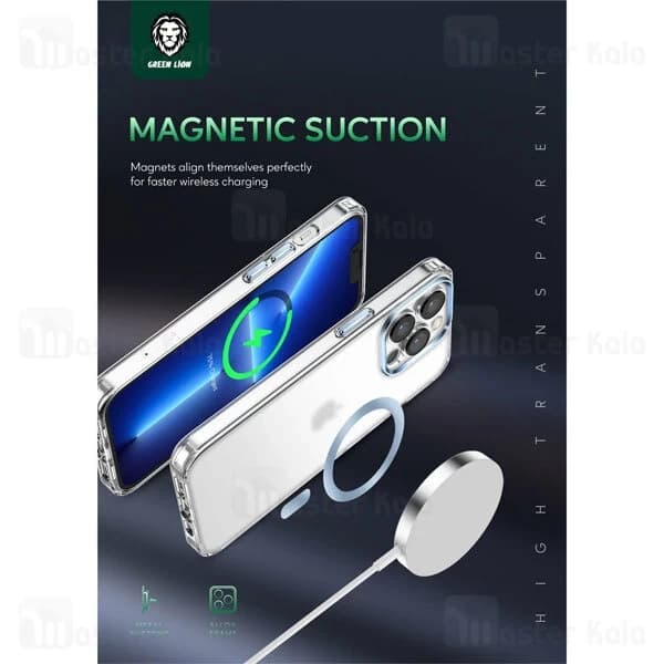 قاب محافظ مگ سیف گرین لاین آیفون Apple iPhone 13 Pro Green Lion Matt Magsafe 2 — تصویر ۵
