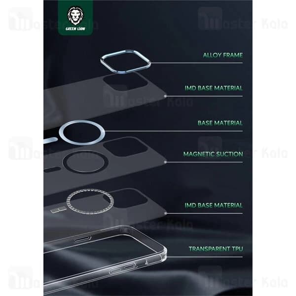 قاب محافظ مگ سیف گرین لاین آیفون Apple iPhone 13 Pro Green Lion Matt Magsafe 2 — تصویر ۶