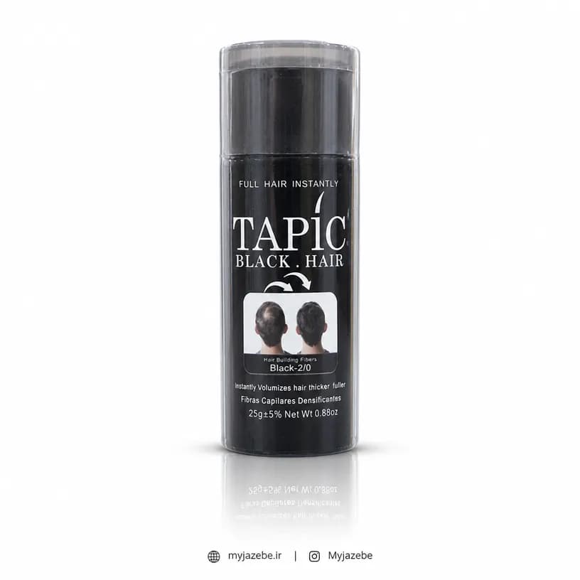 پودر پرپشت کننده مو تاپیک 25 گرم شماره 2 مشکی BLACK