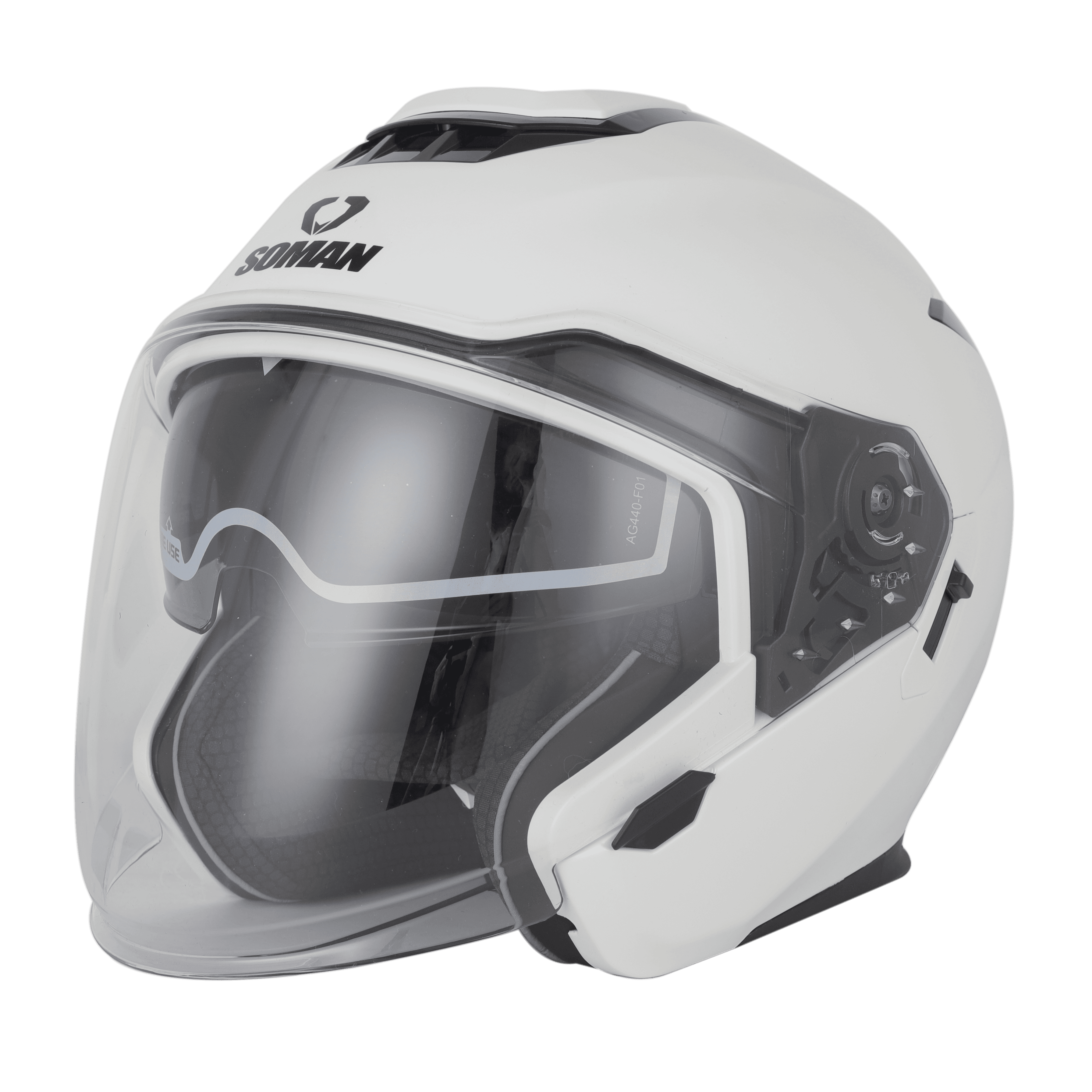 کلاه کاسکت بدون فک سومان 527 مدل WHITE