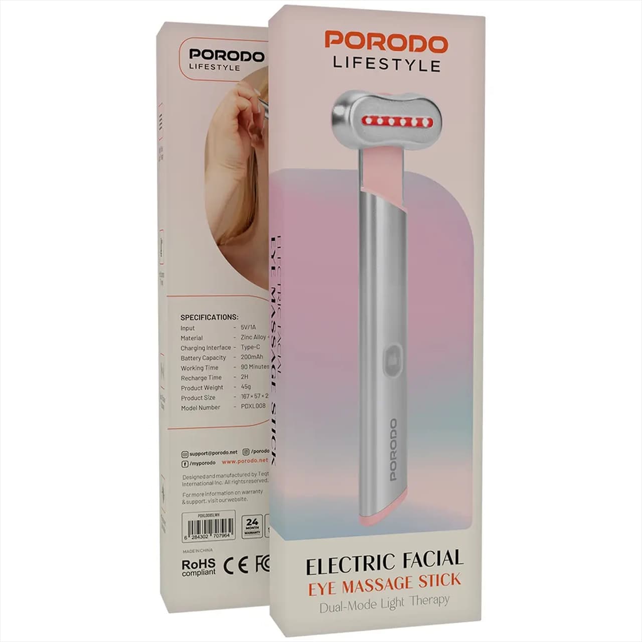ماساژور چشم و صورت Porodo مدل PDXL008SLWH – سفید (گارانتی 6 ماهه شرکتی) — تصویر ۴