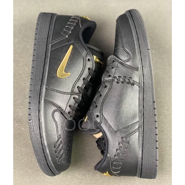 کفش ایر جردن وان لو مشکی طلایی Jordan 1 Low Method of Make Black Metallic Gold — تصویر ۳