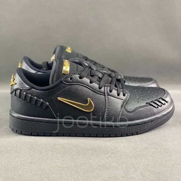 کفش ایر جردن وان لو مشکی طلایی Jordan 1 Low Method of Make Black Metallic Gold