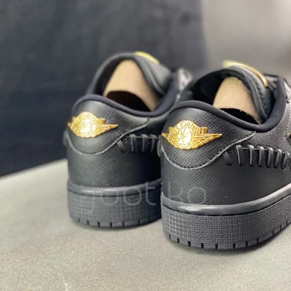 کفش ایر جردن وان لو مشکی طلایی Jordan 1 Low Method of Make Black Metallic Gold — تصویر ۴