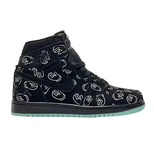 کفش جردن وان ساقدار رترو کاز مشکی Jordan 1 High Retro Kaws Black — تصویر ۳