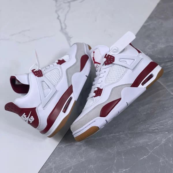 نایک اس بی جردن 4 رترو واین رد Nike SB x Air Jordan 4 Retro Wine Red — تصویر ۳