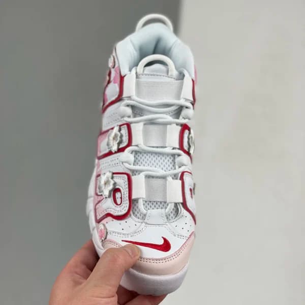 نایک ایر مور آپتمپو Nike Air More Uptempo White Pink Flower — تصویر ۴