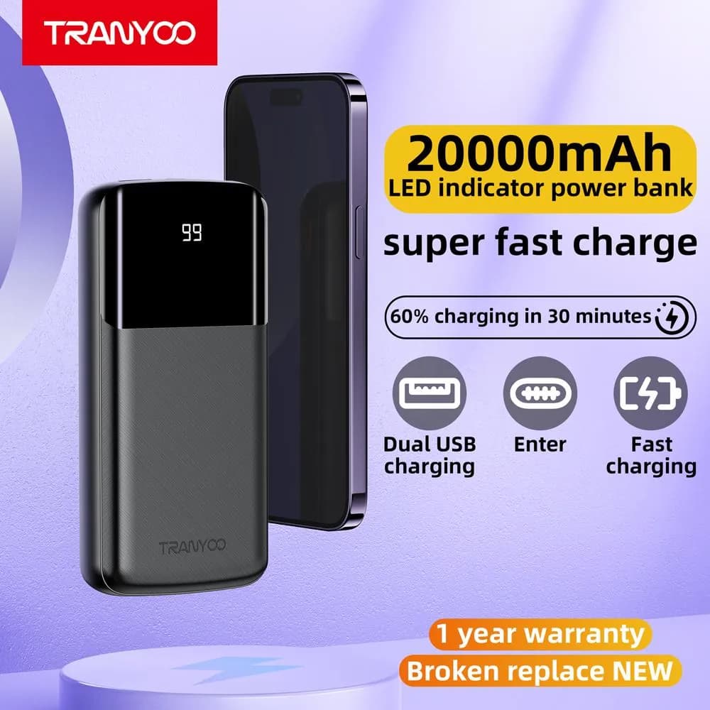 پاوربانک 10000 میلی آمپر برند ترانیو TRANYOO مدل T-D08 — تصویر ۸