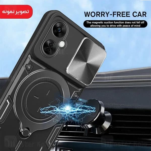 قاب ضد ضربه مگنتی OnePlus Nord N30 Magnetic Support Case دارای محافظ دوربین — تصویر ۶