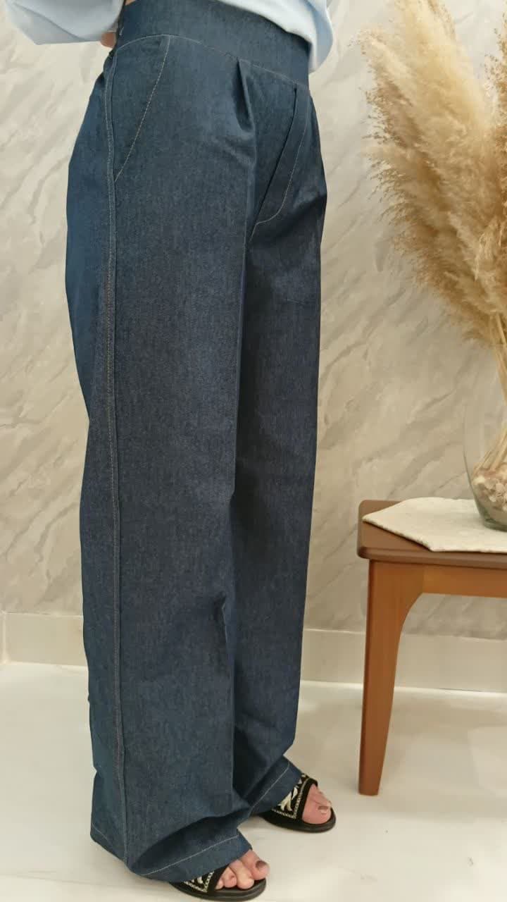 شلوار دخترانه لی کاغذی (تنسل پنبه) خنک و راحت — تصویر ۲