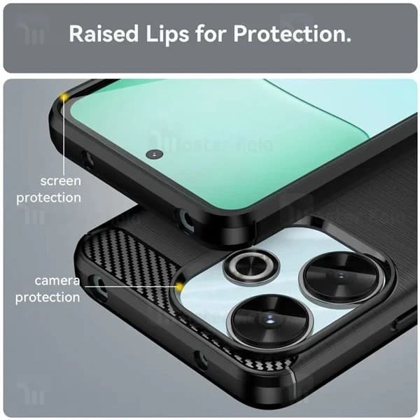 قاب فیبر کربنی شیائومی Xiaomi Redmi 13 4G / Poco M6 4G Rugged Armor Fiber Carbon — تصویر ۴