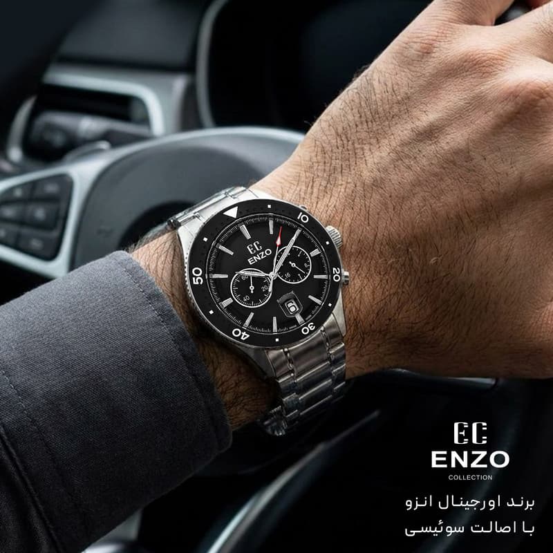 ساعت مچی عقربهای کوارتز مردانه انزو مدل کرنوگراف 3 موتوره کد EC-854 — تصویر ۴