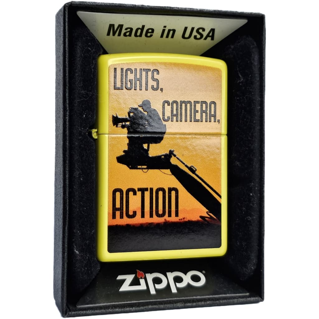 فندک زیپو اصل کد 24839 – Camera Man on a Yellow Zippo — تصویر ۴