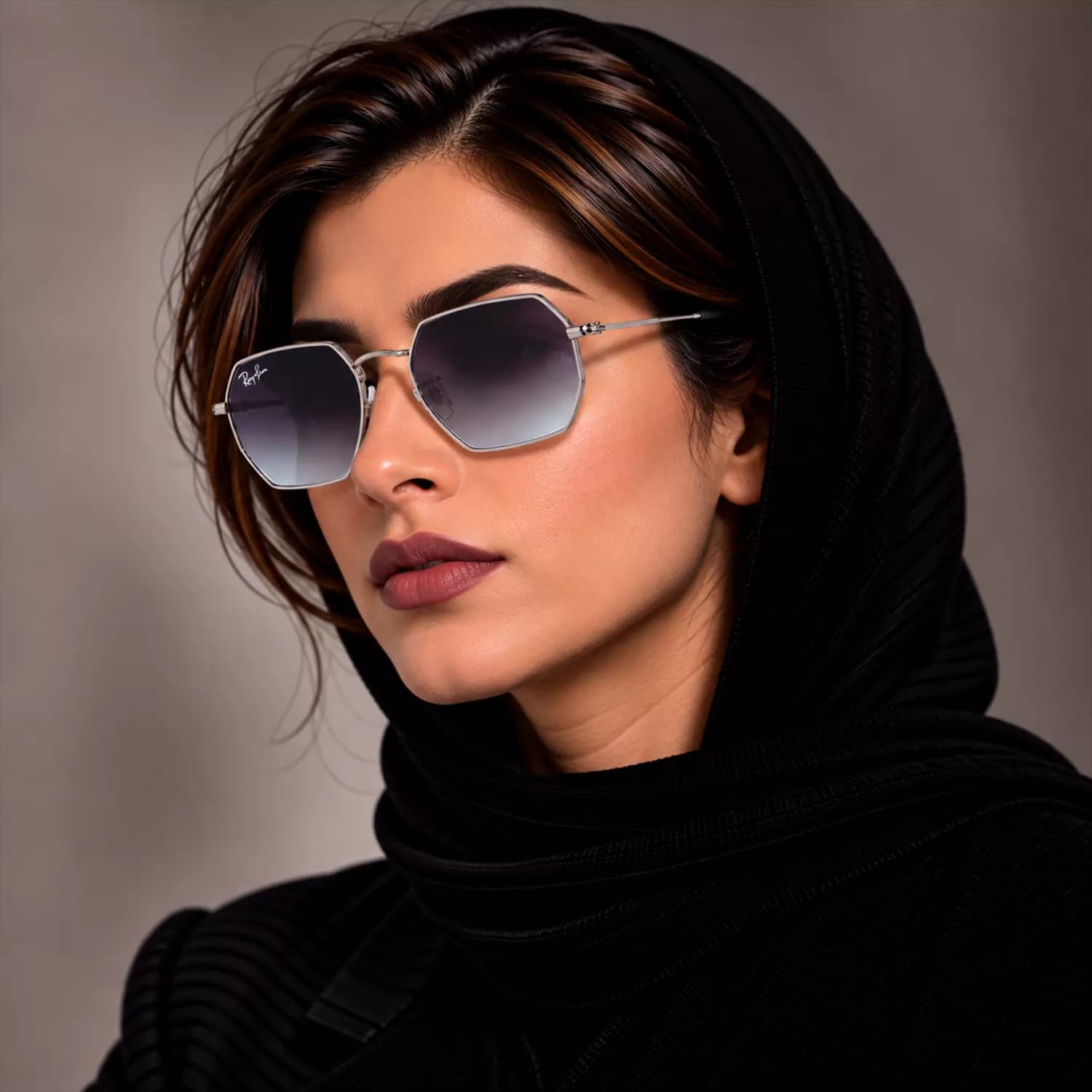 عینک آفتابی ری بن فریم چندضلعی فلزی اورجینال کد RB3556 — تصویر ۳
