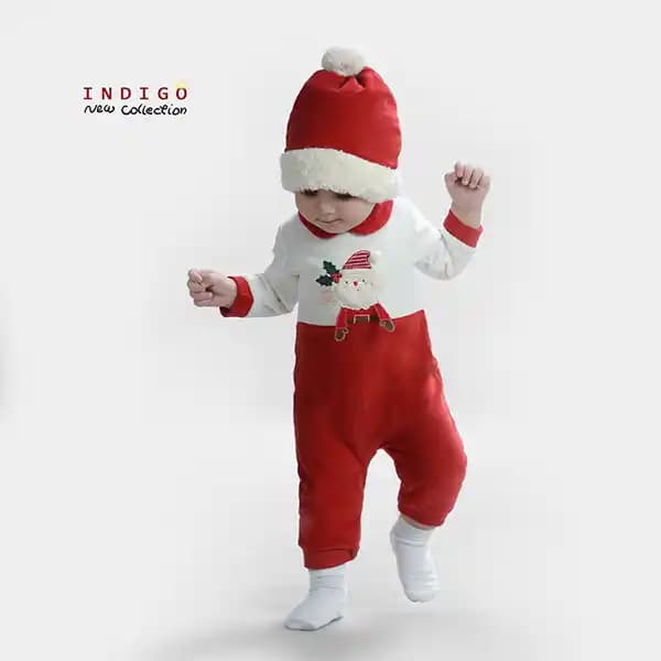 سرهمی مخملی پسرانه طرح بابا نوِِئل برند ایندیگو 296153