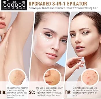 دستگاه لیزر خانگی حذف موهای زائد ۱ میلیون شات مدل BHRL-09 | IPL حرفهای 3 در 1 — تصویر ۷