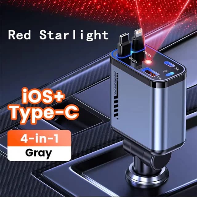 شارژر فندکی کهکشانی 4کاره 120 وات مدل ZL-07 | فست شارژ سریع — تصویر ۲