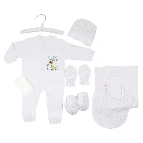 ست بیمارستانی 7 تکه نوزاد طرح زرافه و قلب رنگی برند مادرکر MOTHERCARE