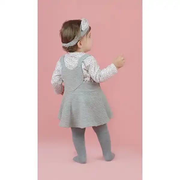 ست سه تیکه سارافون دخترانه طرح خرگوش برند ایندیگو کد 29917 — تصویر ۳