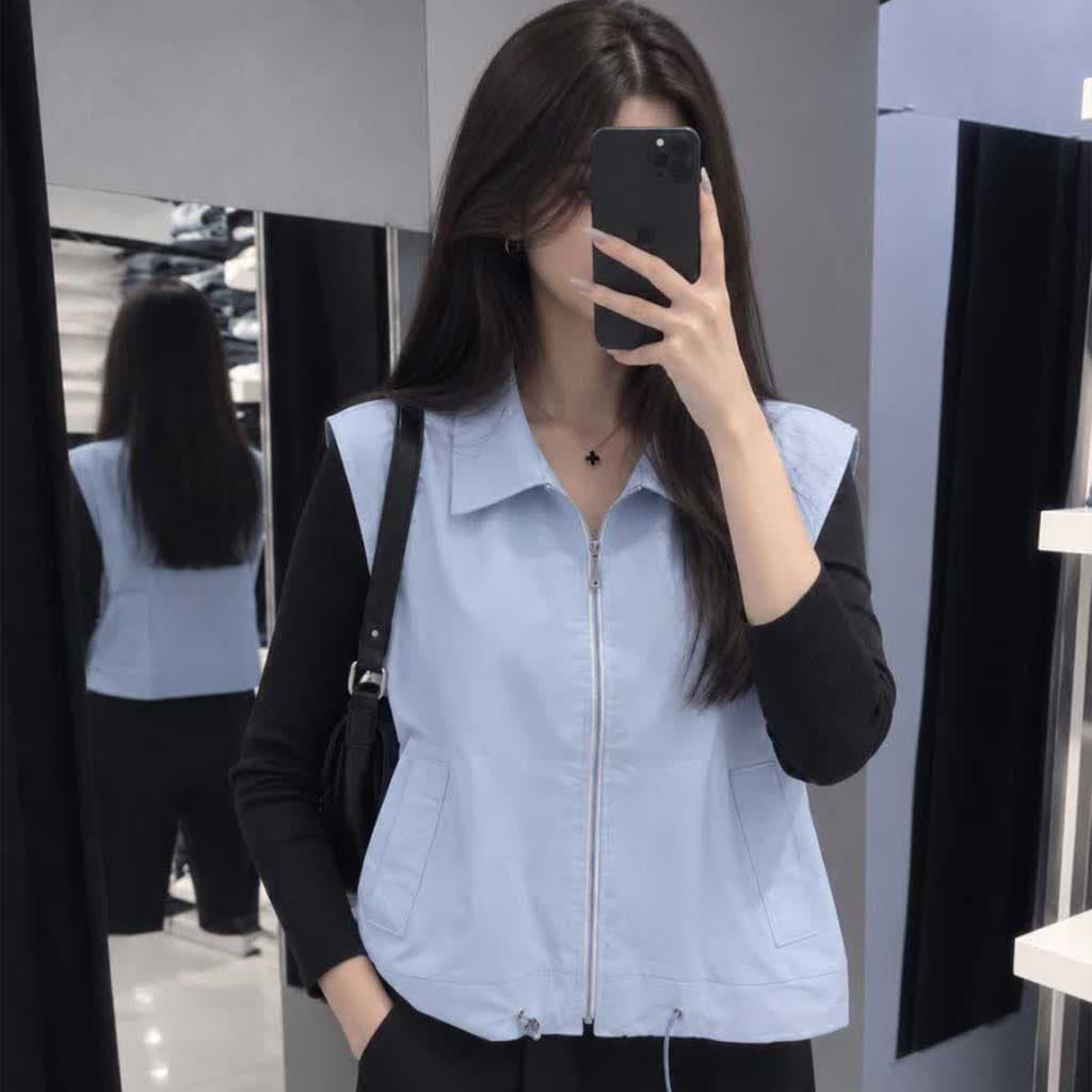 وست پارچه سیلک زنانه رنگ آبی