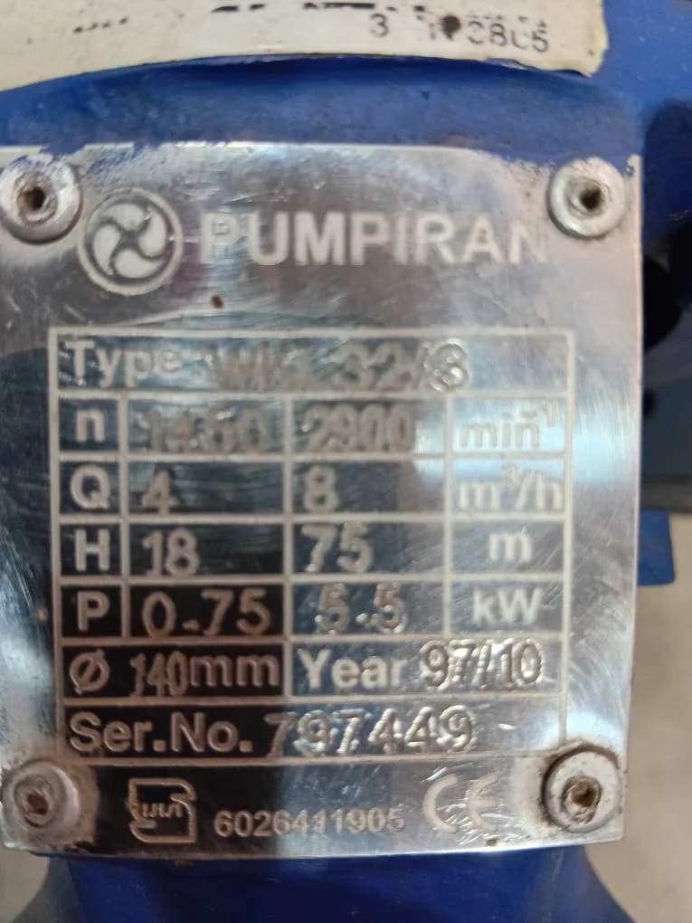 پمپ طبقاتی افقی پمپیران Pumpiran مدل WKL 32/3 سه طبقه — تصویر ۶