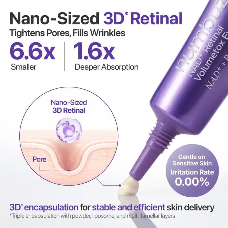کرم دور چشم ضدچروک +NAD و رتینال نامبوزین numbuzin مدل 9+ NAD+ Retinal Volumetox Eye Cream (20 میل) — تصویر ۴