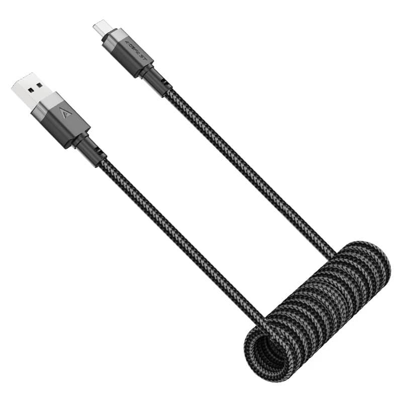 کابل Type-C فنری ایس فست ACEFAST C14-04 طول 1.2 متر توان 15 وات — تصویر ۳