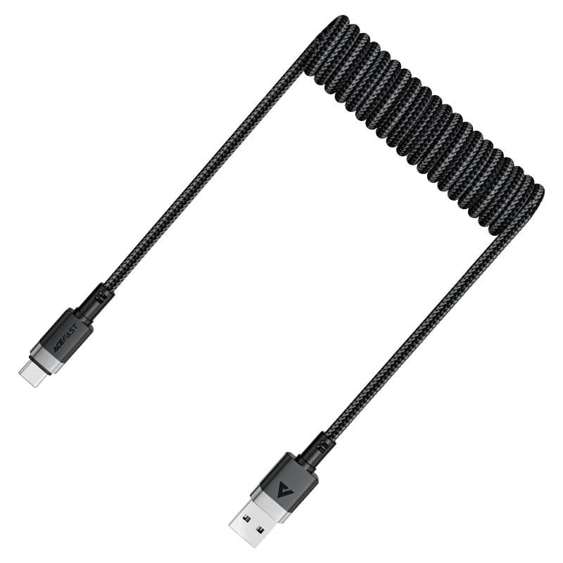 کابل Type-C فنری ایس فست ACEFAST C14-04 طول 1.2 متر توان 15 وات — تصویر ۵