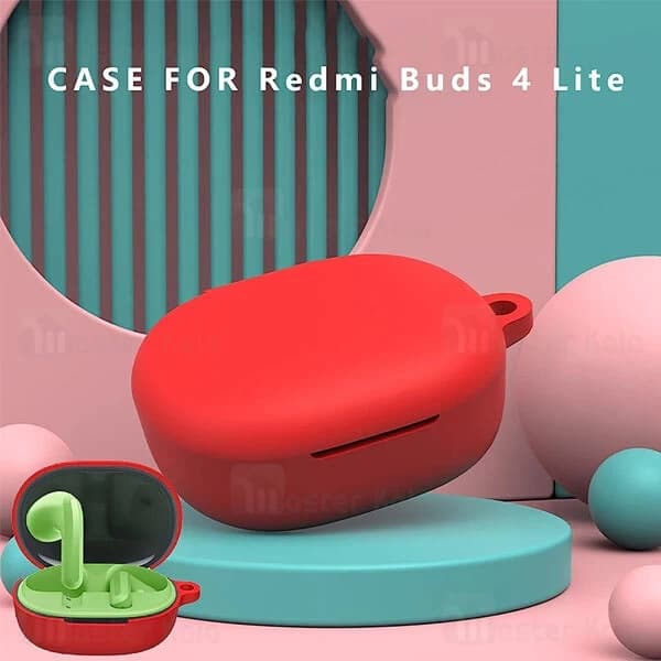 کاور محافظ سیلیکونی هندزفری شیائومی Xiaomi Redmi Buds 4 Lite دارای قلاب آویز — تصویر ۳