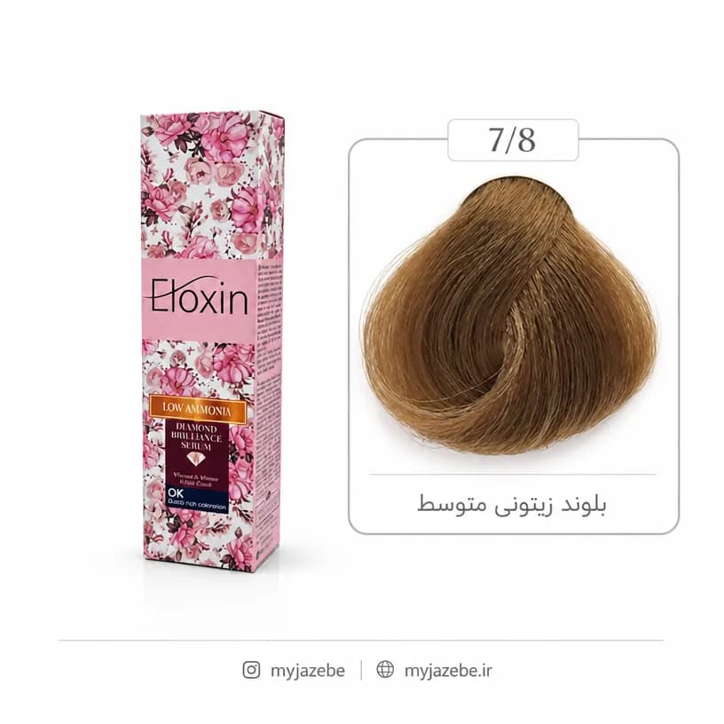 رنگ مو الوکسین 7.8 بلوند زیتونی متوسط 120میل