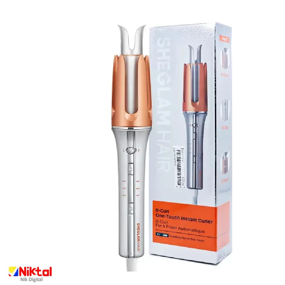 فرمو خودکار شیگلم SHEGLAM مدل i-Curl One-Touch | 25mm فر کردن خودکار مو با ۳ دمای قابل تنظیم — تصویر ۳