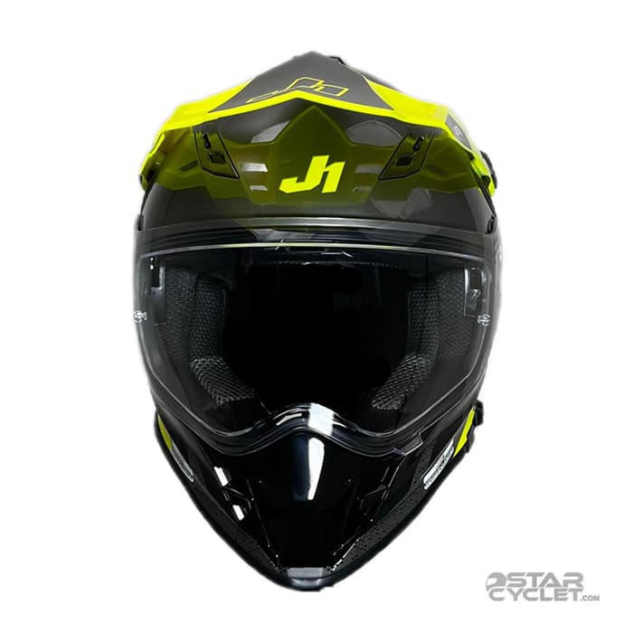 کلاه کاسکت ادونچری جاست وان مدل J34 WHITE-FLUO-YELLOW-BLACK — تصویر ۴