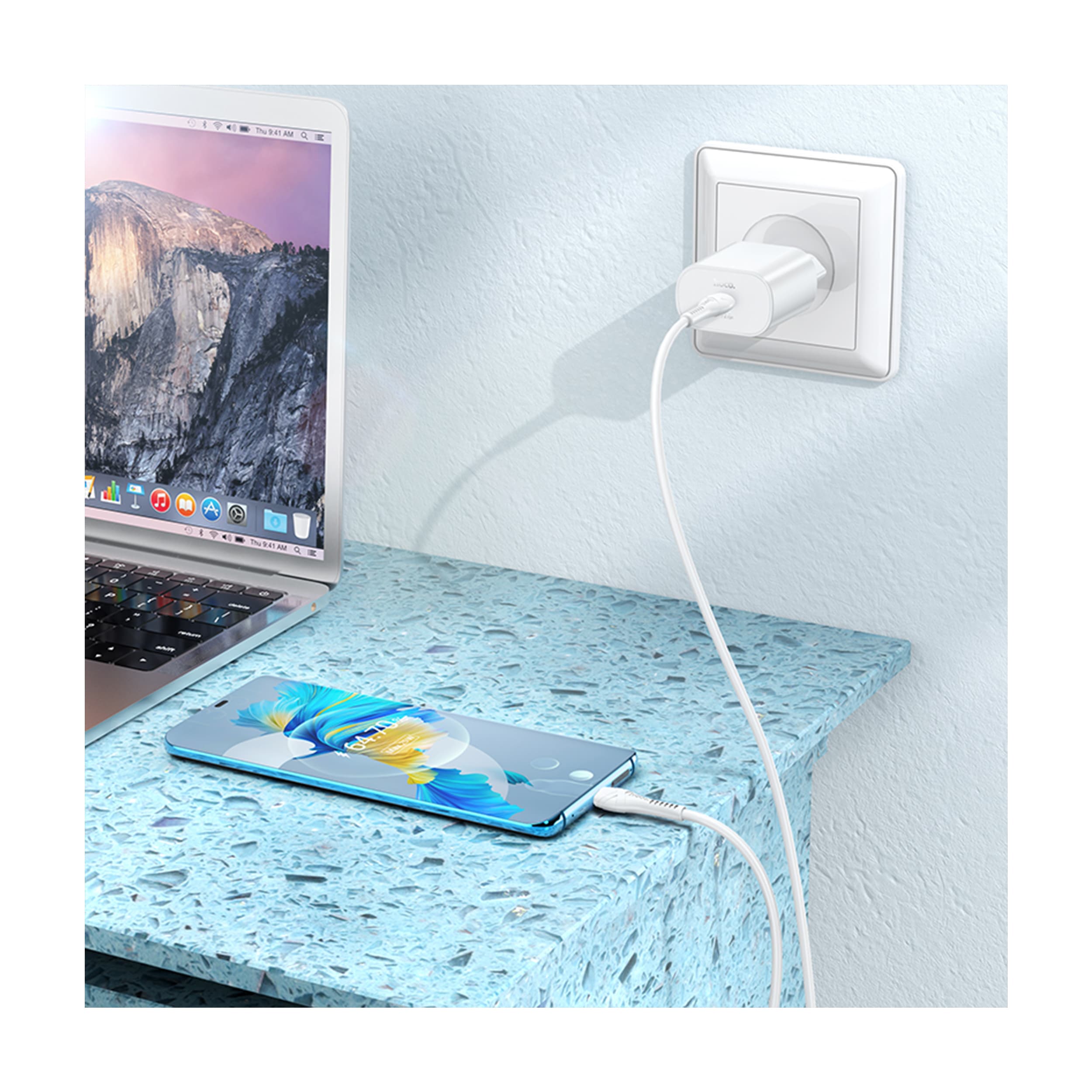 شارژر دیواری هوکو مدل N22 PD 25W به همراه کابل تبدیلUSB-C — تصویر ۳