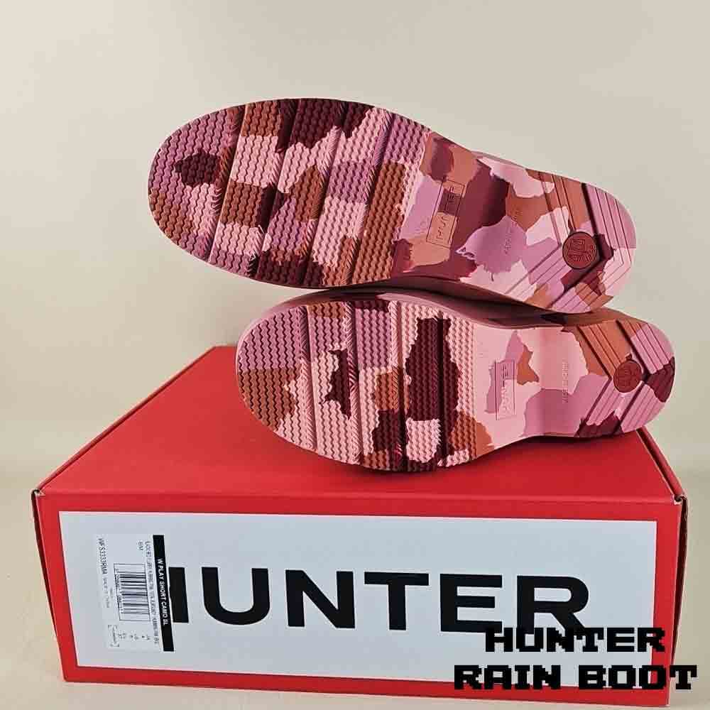 بوت هانتر زنانه ساق کوتاه مشکی صورتی Hunter Original Rain Women’s Short Boots Black Pink — تصویر ۲