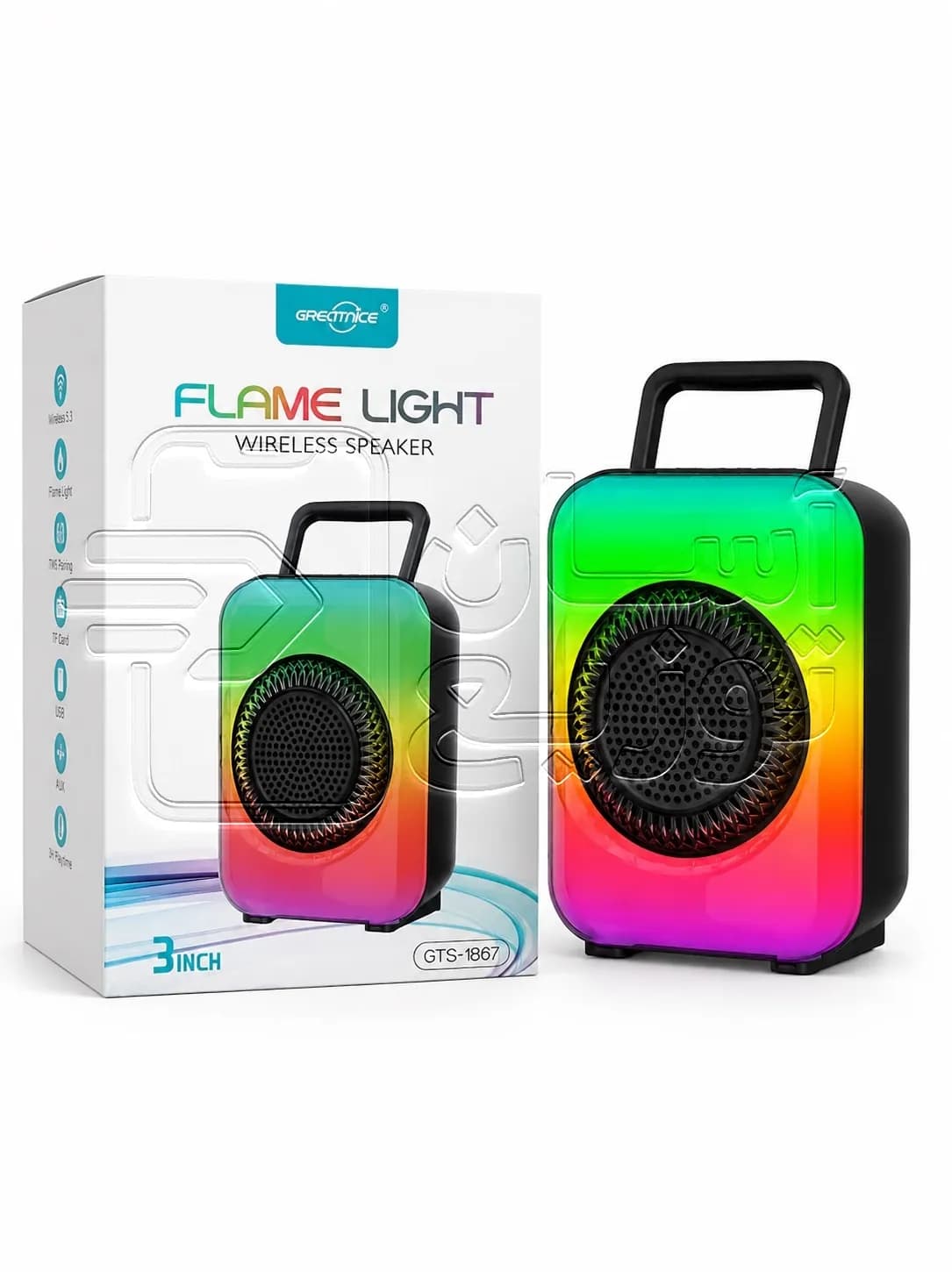 اسپیکر بلوتوثی قابل حمل گریت نایس Great nice مدل GTS-1867 + نور RGB