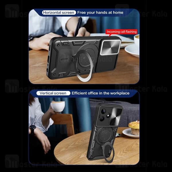 قاب ضد ضربه مگنتی Realme C53 Magnetic Support Case دارای محافظ دوربین — تصویر ۴